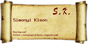 Simonyi Kleon névjegykártya